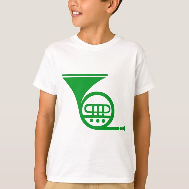Französisches Horn - Grüngras T-Shirt (Vorderseite)