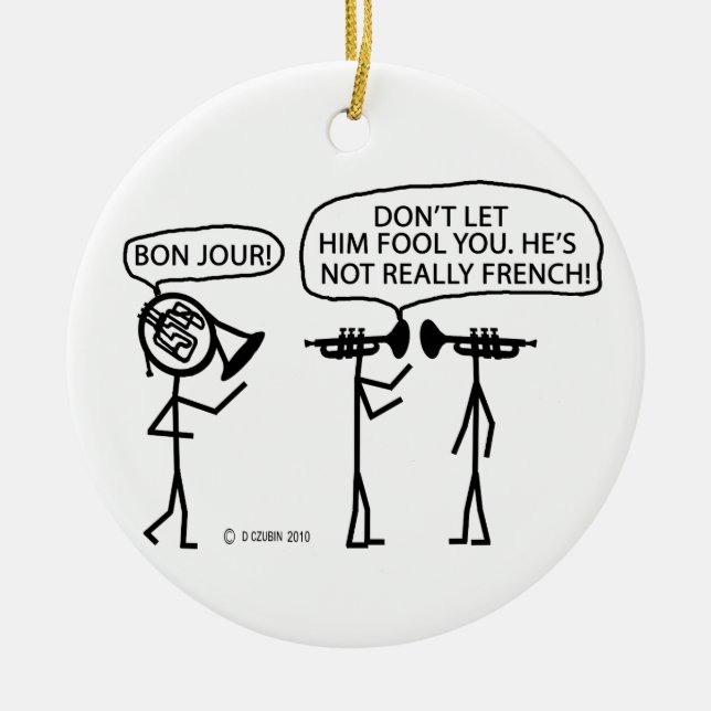 Französisches Horn Keramikornament (Vorne)