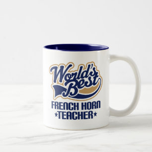 Französisches Horn-Lehrer-Geschenk Zweifarbige Tasse