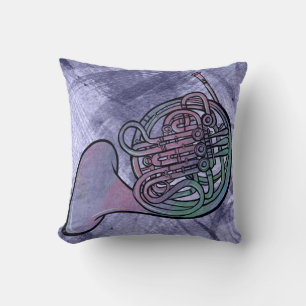 Französisches Horn Malerei Kunstwerk Band Klasse Kissen