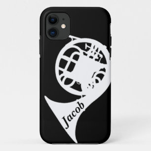 Französisches Horn mit individuellem Namen iPhone 11 Hülle