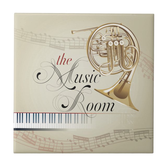 Französisches Horn-Musik-Raum Fliese (Vorderseite)