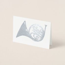 Französisches Horn-Musikinstrument in Silber Folienkarte