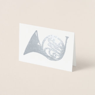 Französisches Horn-Musikinstrument in Silber Folienkarte