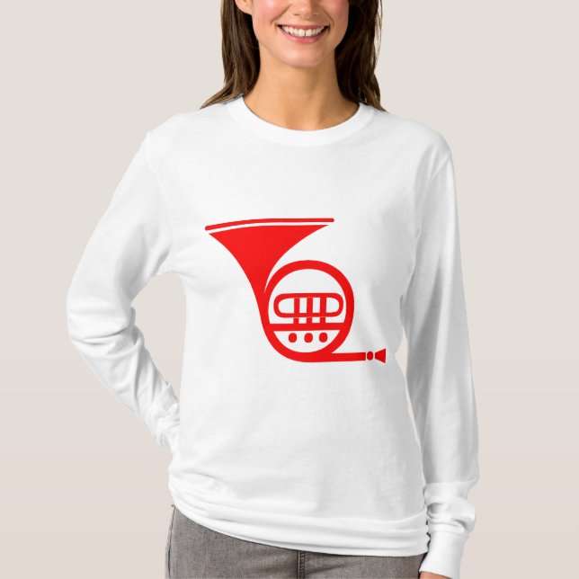 Französisches Horn - Rot T-Shirt (Vorderseite)