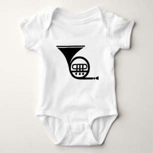 Französisches Horn - Schwarz Baby Strampler