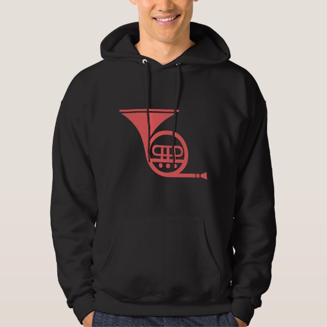 Französisches Horn - Tropisches Rosa Hoodie (Vorderseite)