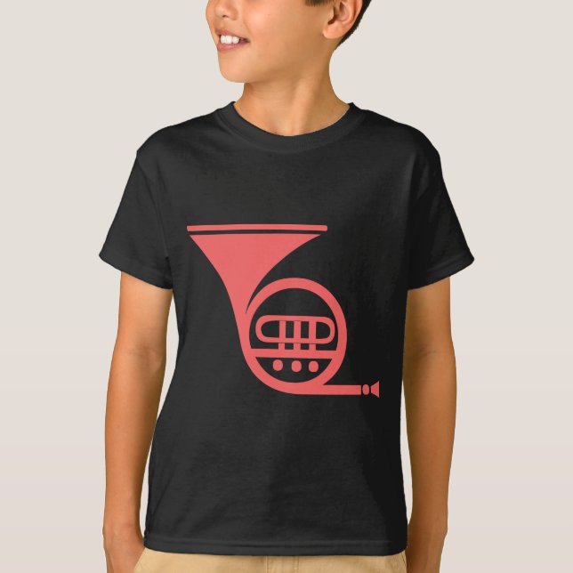 Französisches Horn - Tropisches Rosa T-Shirt (Vorderseite)