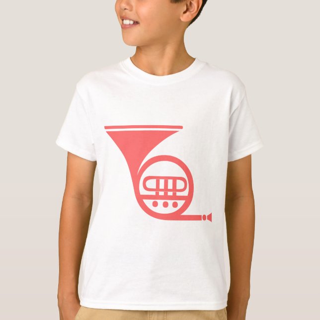 Französisches Horn - Tropisches Rosa T-Shirt (Vorderseite)
