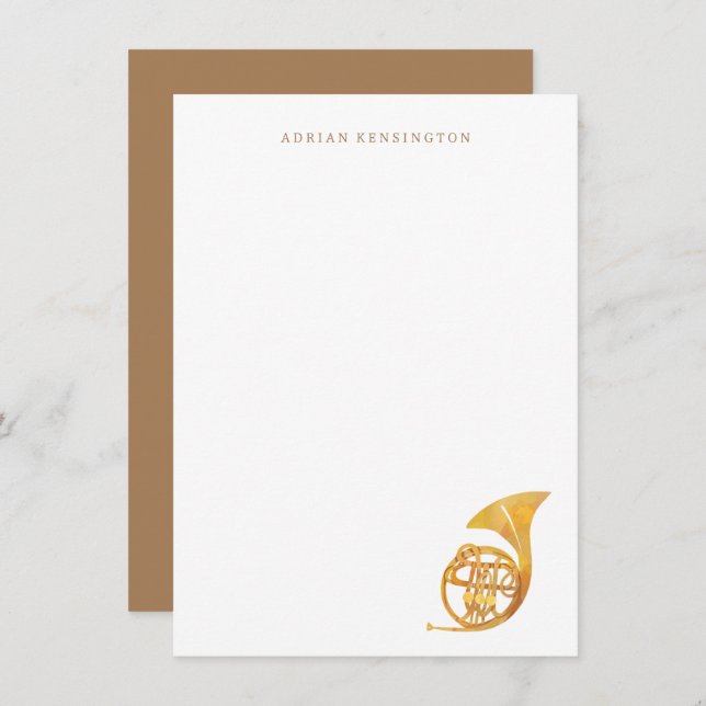 Französisches Horngeschirr - Mitteilungskarten (Vorne/Hinten)