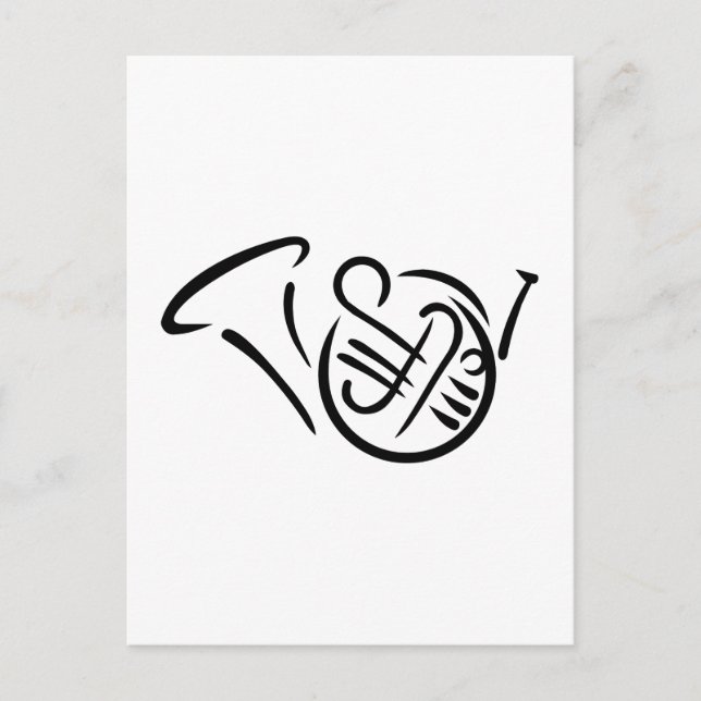 Französisches Horninstrument Postkarte (Vorderseite)