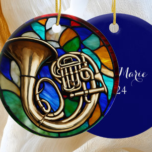 Französisches Instrument für Horn-Musik Keramik Ornament