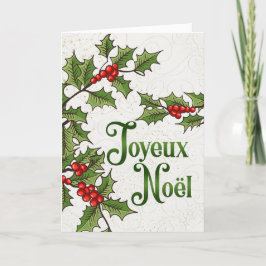 Französisches Joyeux Weihnachten Rot und Grüne Hol