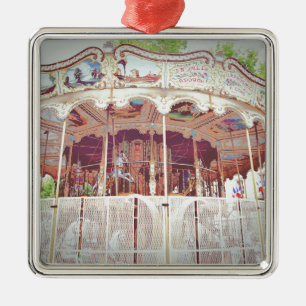 französisches Karussell Silbernes Ornament