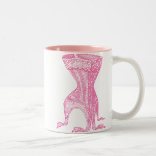 Französisches Korsett Rosa Zweifarbige Tasse