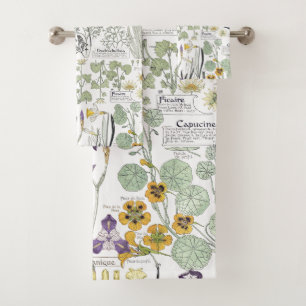 Französisches Kunst Nouveau Blumen-Bad-Tuch-Set Badhandtuch Set