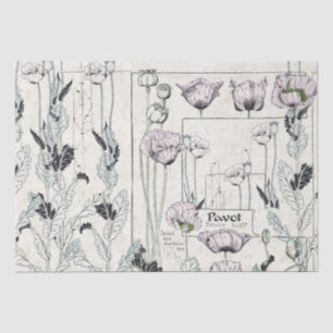 Französisches Kunst Nouveau Mohnblume Pavot Seidenpapier