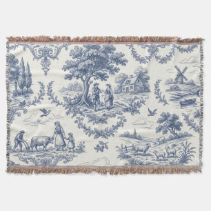 Französisches Land - Blau und cremefarbene Toile-L Decke