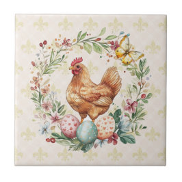 Französisches Land Hen Lilie Tile Untersetzer