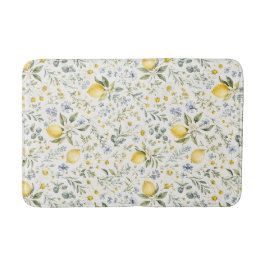 Französisches Land-Lemonen- und Wildblumenmuster Badematte