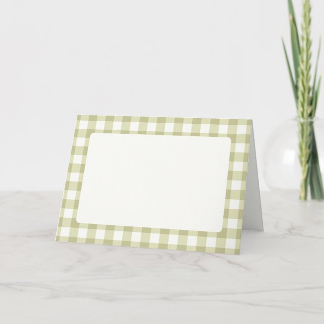 Französisches Land Meadow Gingham - Salbei grün ka Ankündigung (Vorderseite)