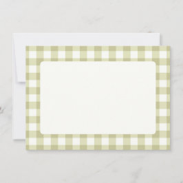 Französisches Land Meadow Gingham - Salbei grün ka Dankeskarte
