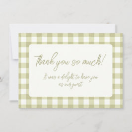Französisches Land Meadow Gingham - Salbei grün ka Dankeskarte