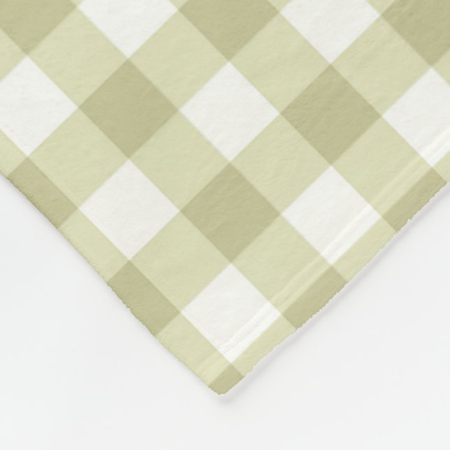 Französisches Land Meadow Gingham - Salbei grün ka Fleecedecke (Ecke)
