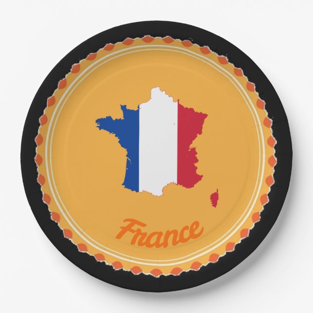 französisches Land Pappteller (Vorderseite)