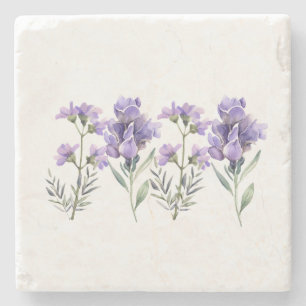 Französisches Lavendel-Wasserfarbmuster Steinuntersetzer