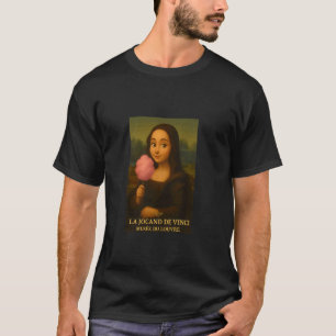 Französisches Mona Lisa Konzept Cartoon Kunst Isst T-Shirt
