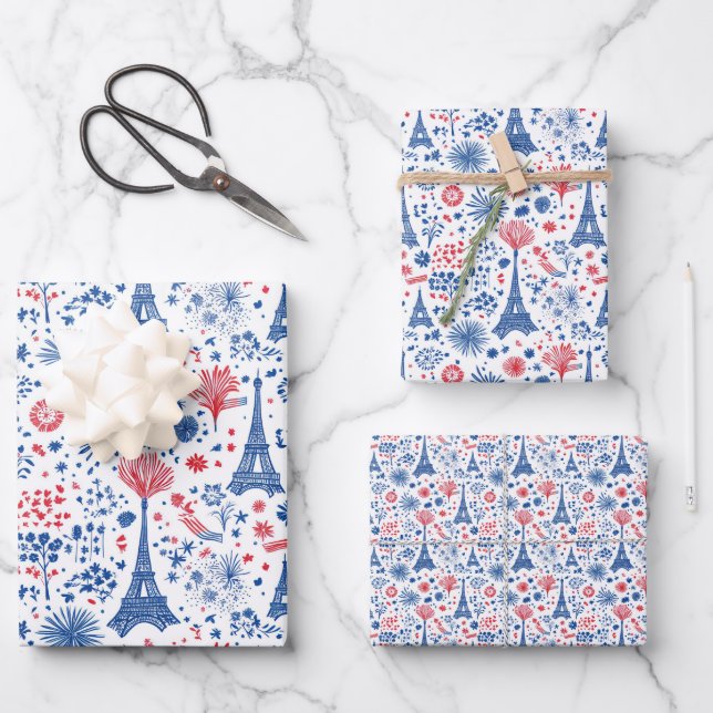 Französisches Muster 1 Geschenkpapier Set (Vorderseite)