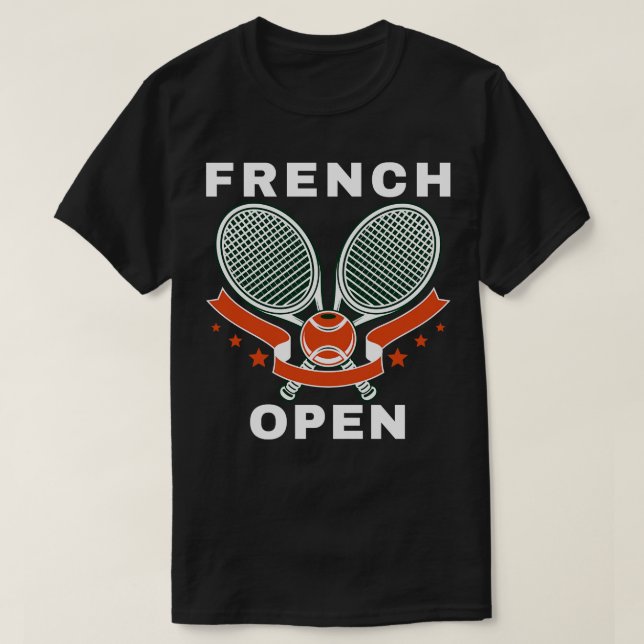 Französisches Open Tennis Turnier T-Shirt (Design vorne)