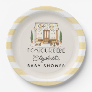 Französisches Paris-Café Bébé Geschlechtsneutrale Pappteller