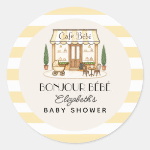 Französisches Paris-Café Bébé Geschlechtsneutrale  Runder Aufkleber