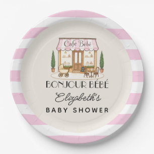 Französisches Paris Café Bébé Mädchen Baby-Party Pappteller