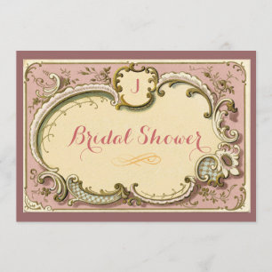 Französisches Pariser Vintages BlumenBrautparty Einladung