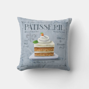 Französisches Patisserie-Kunstkissen-Dekor, Blau Kissen