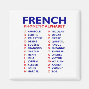 Französisches phonetisches Alphabet  Magnet