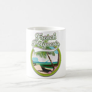 Französisches Polynesien Reiselogo. Kaffeetasse