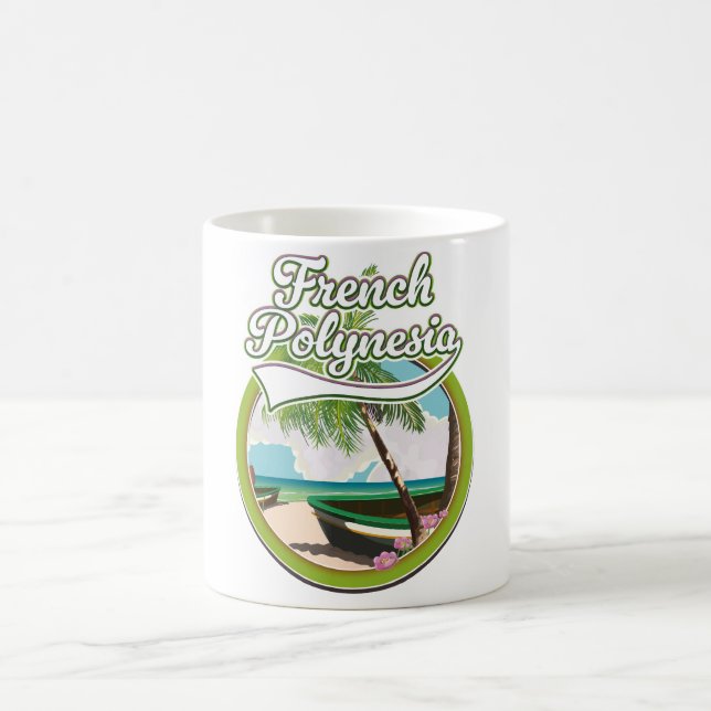 Französisches Polynesien Reiselogo. Kaffeetasse (Mittel)