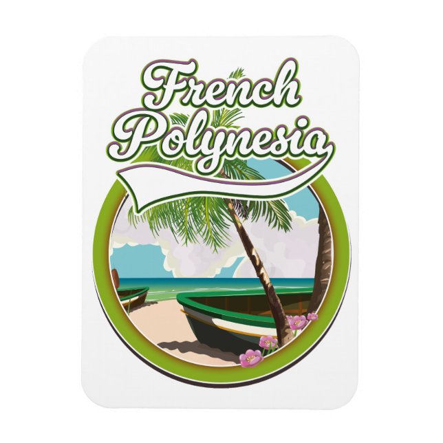 Französisches Polynesien Reiselogo. Magnet (Vertikal)