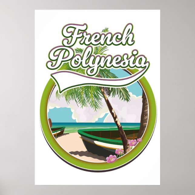 Französisches Polynesien Reiselogo. Poster (Vorne)