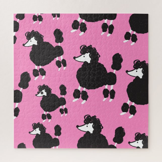 Französisches Poodle: Vintages Illustrationsmuster (Vertikal)