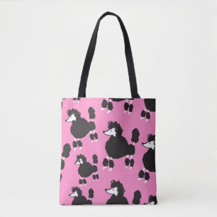 Französisches Poodle: Vintages Illustrationsmuster Tasche