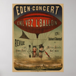 Französisches Poster von zwei Künstlern in der Luf