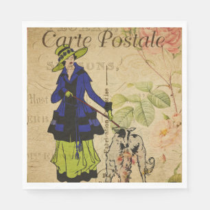 Französisches Postkartenpapier Napkin Serviette
