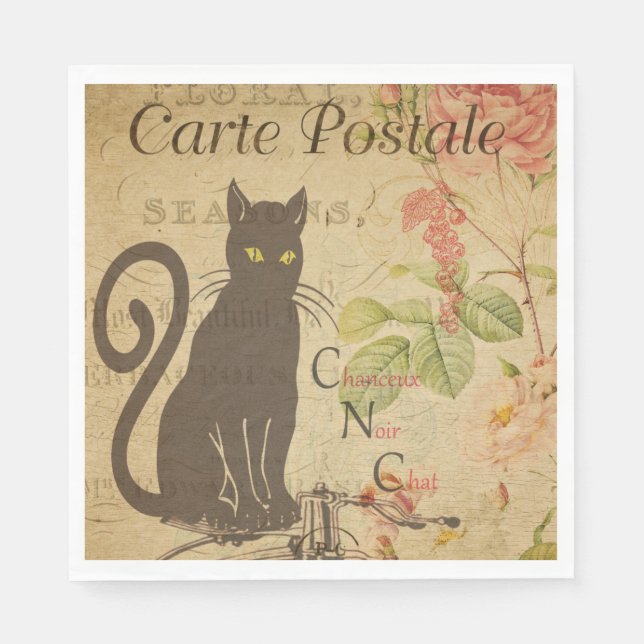 Französisches Postkartenpapier Napkin Serviette (Vorderseite)