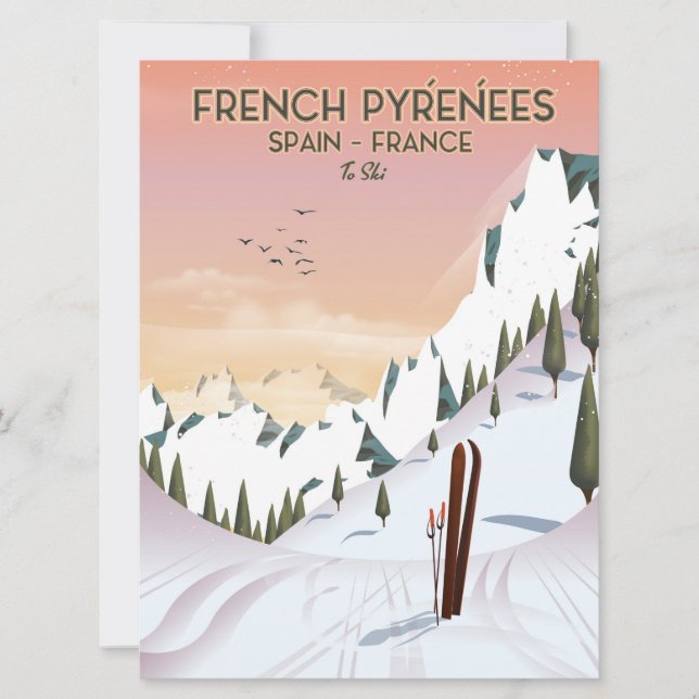 Französisches Pyrénées Ski Poster (Vorderseite)