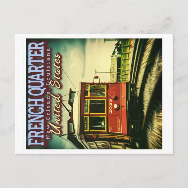 FRANZÖSISCHES QUARTER - STREETCARS - NEUE ORLEANS  POSTKARTE (Vorderseite)